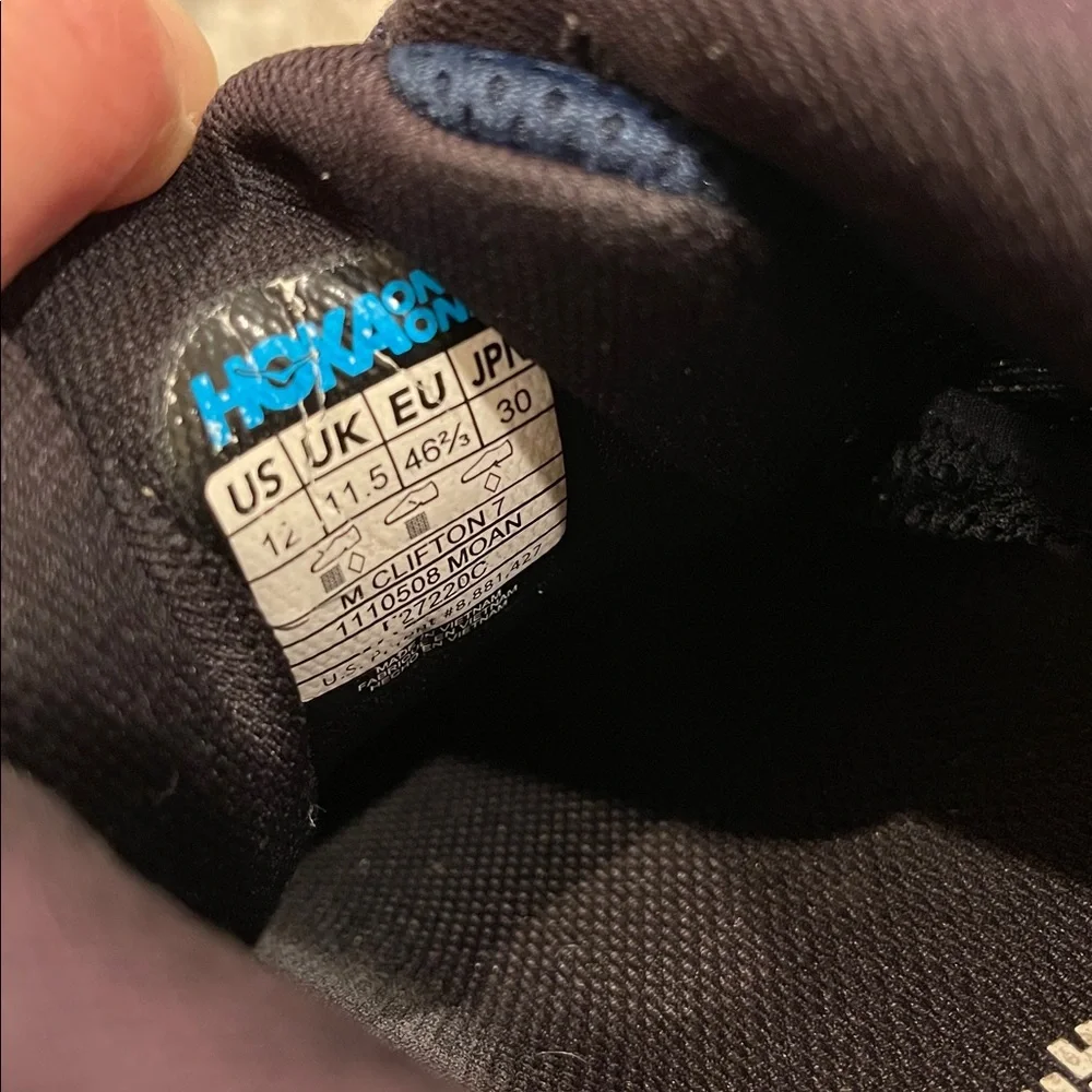 HOKA ONE ONE Clifton 7 Men's Ocean Blue Road-Running Sneakers US Size 12 - Picture 10 of 10